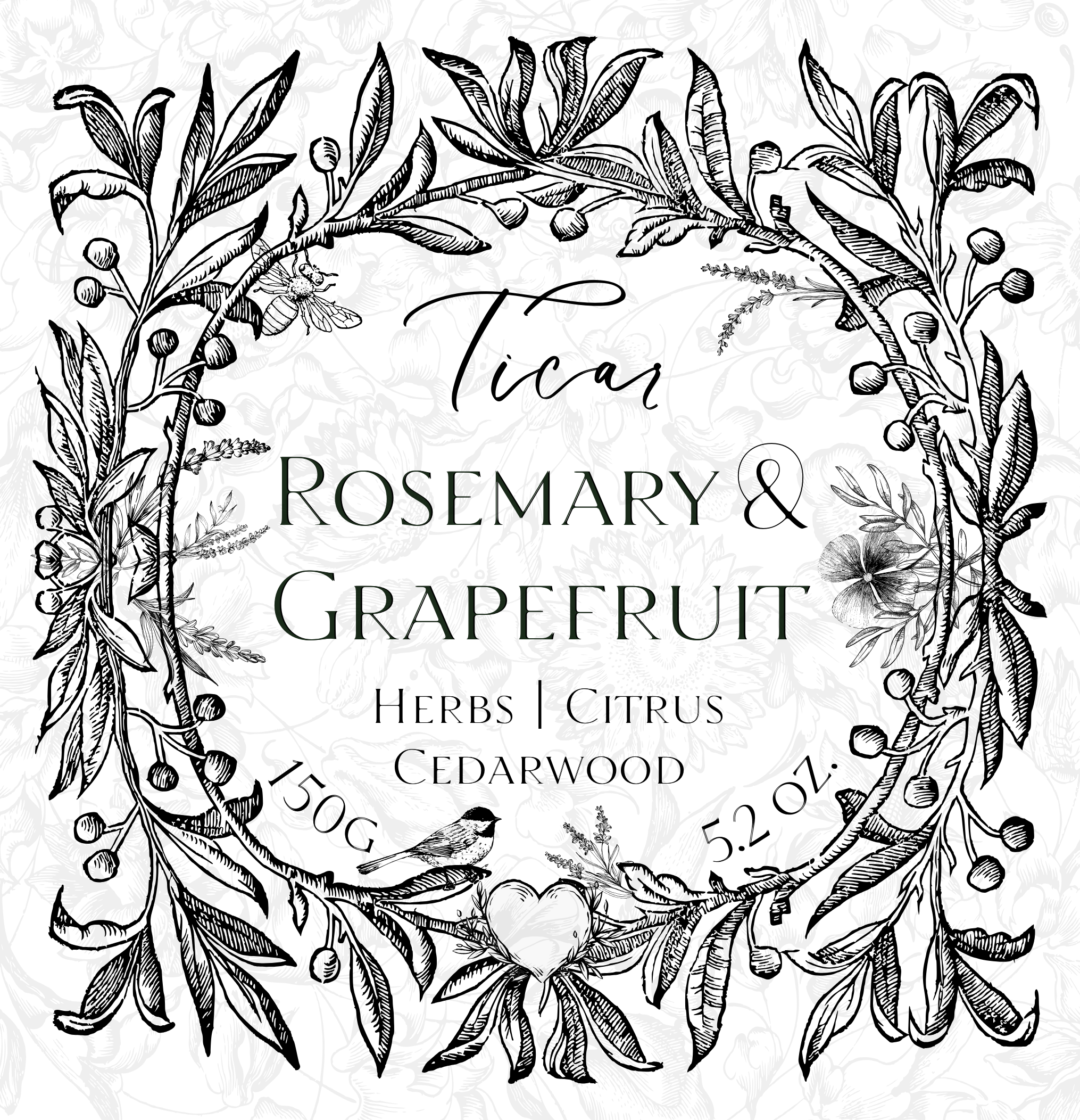 Scented candle "Rosemary & Grapefruit"