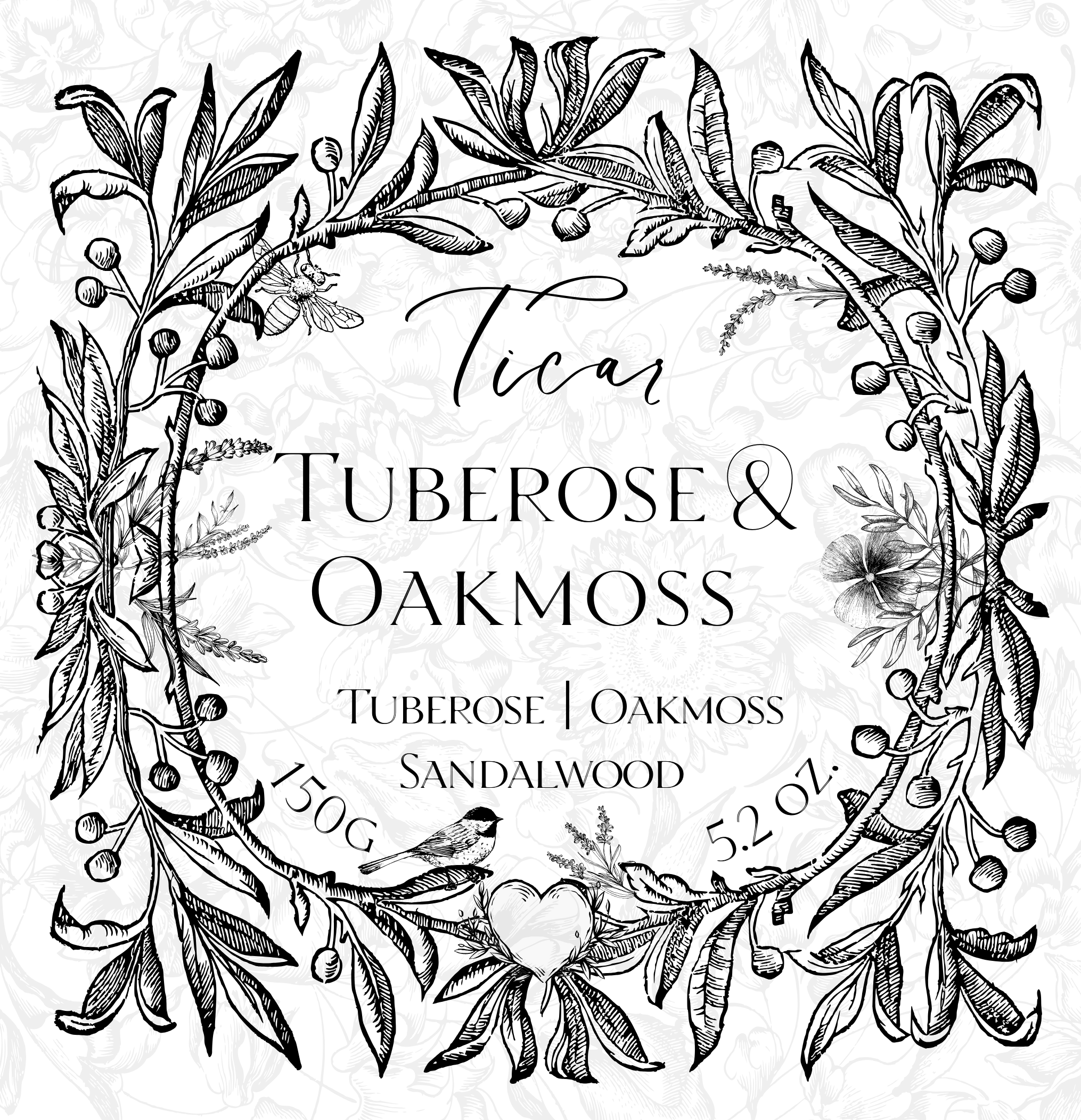 Duftkerze "Tuberose & Oakmoss"
