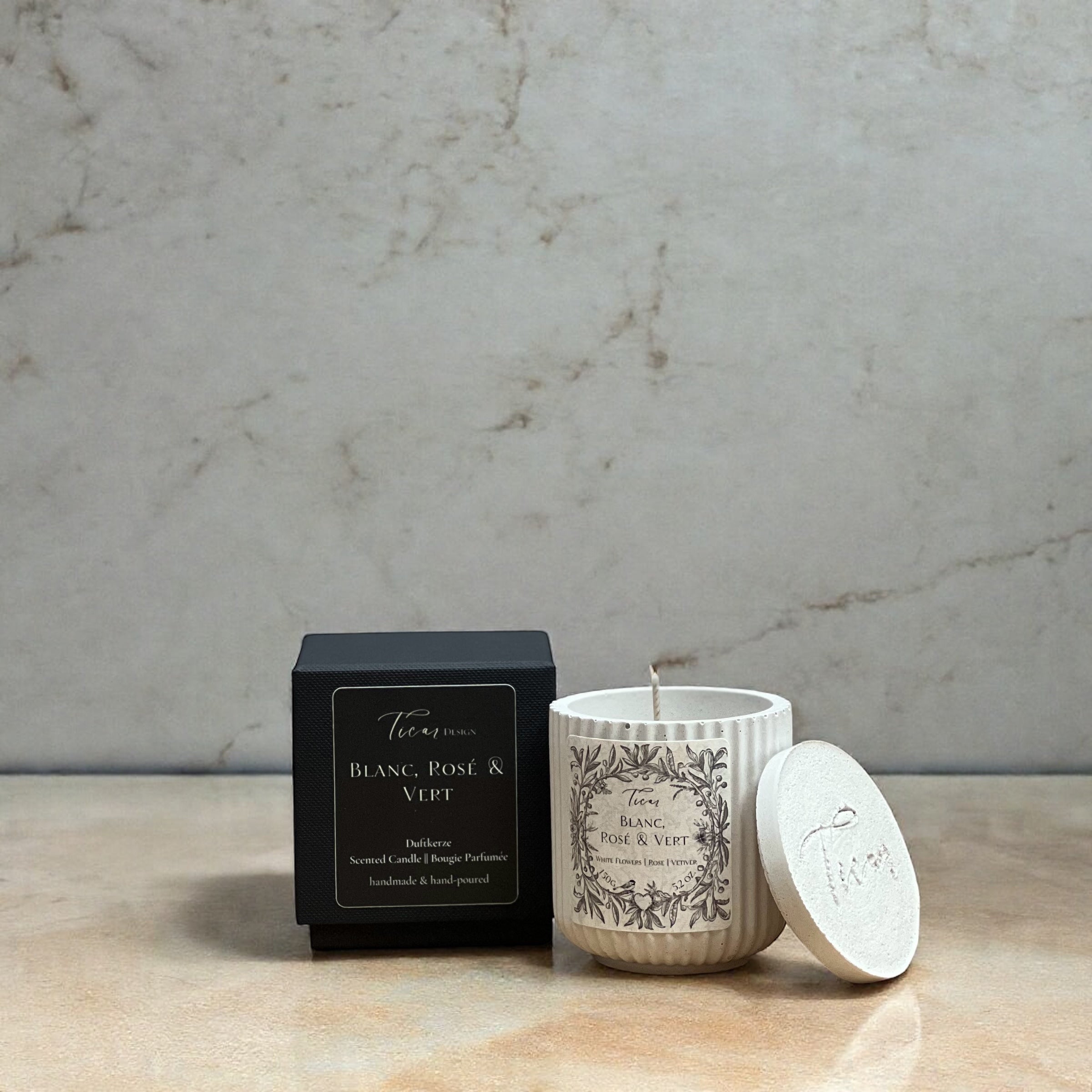 Bougie parfumée "Blanc, Rosé & Vert"