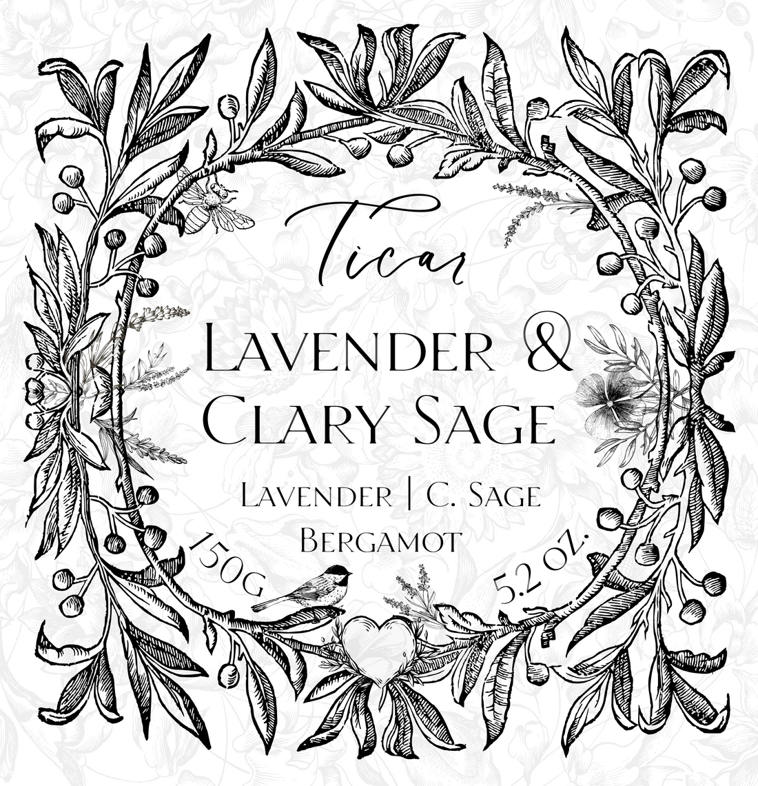 Lavender &amp;amp; Clary Sage scented candle 